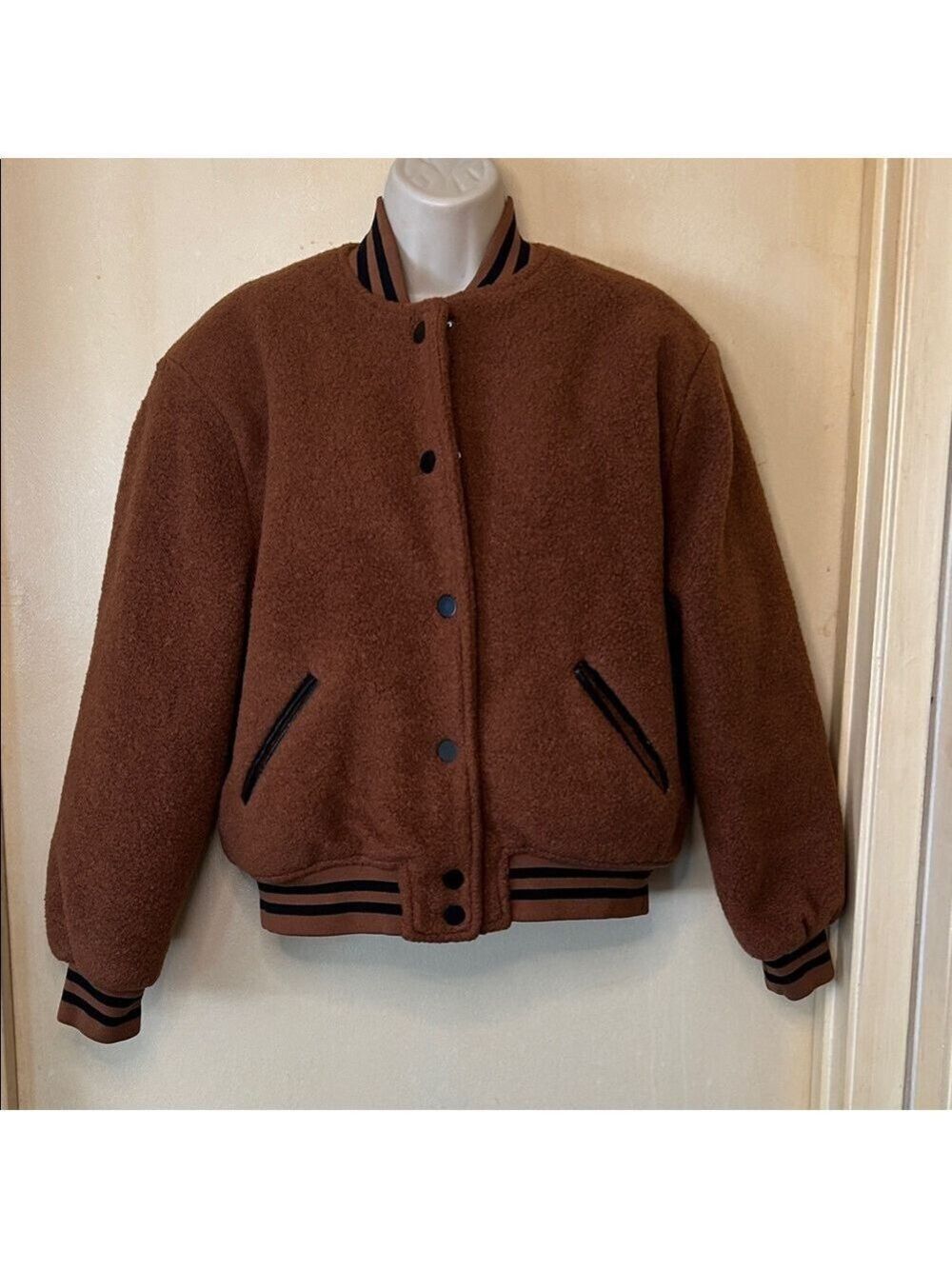 Forever 21 Brown and Black Bomber Jacket size XS